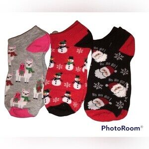 Holiday Style Low Cut Christmas Sock Set of 3 NEW NWT